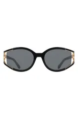 フェラガモ レディース アクセサリー サングラス・アイウェア FERRAGAMO 56mm Oval Sunglasses BLACK ブラックのサムネイル