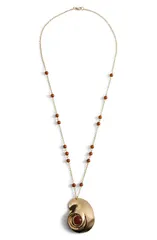 マンゴ レディース アクセサリー ネックレス・チョーカー レース MANGO Beaded Spiral Pendant Necklace GOLD ゴールドのサムネイル