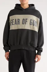 フィアオブゴッド メンズ アウター パーカー・スウェット Fear of God Essentials Paneled Relaxed Crop Hoodie IRON GREY HEATHERSEAのサムネイル
