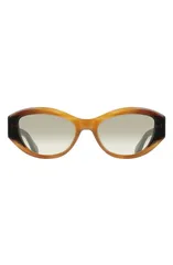 フェラガモ レディース アクセサリー サングラス・アイウェア FERRAGAMO 55mm Oval Sunglasses HONEY HORN DARK TORTOISEのサムネイル
