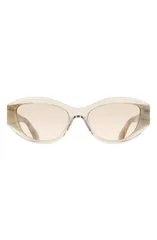 フェラガモ レディース アクセサリー サングラス・アイウェア FERRAGAMO 55mm Oval Sunglasses TRANSPARENT BEIGE MARBLE ベージュのサムネイル