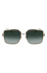 フェラガモ レディース アクセサリー サングラス・アイウェア FERRAGAMO Gancini 57mmodified Rectangular Sunglasses GOLD GREEN GRADIのサムネイル