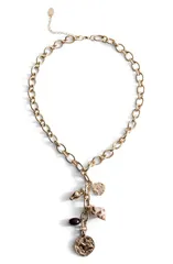 マンゴ レディース アクセサリー ネックレス・チョーカー レース MANGO Mixed Bead Pendant Necklace GOLD ゴールドのサムネイル