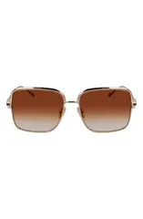 フェラガモ レディース アクセサリー サングラス・アイウェア FERRAGAMO Gancini 57mmodified Rectangular Sunglasses GOLD BROWN SANDのサムネイル