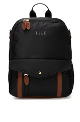 エル レディース バッグ バックパック・リュックサック レザー ELLE Luxe Journey 18L Twill and Vegan Leather Backpack Black ブラックのサムネイル
