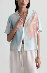 エージー レディース トップス シャツ シルク AG Long Beach Stretch Silk Camp Shirt SUNSET SIPSのサムネイル