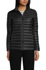 ランズエンド レディース アウター コート ジャケット Lands End School Uniform ThermoPlume Jacket Black ブラックのサムネイル