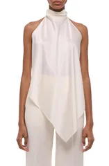 ヘルムート ラング レディース トップス シャツ シルク ノースリーブ Helmut Lang Tie Scarf Sleevelessilk Top IVORY アイボリーのサムネイル