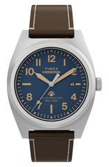 タイメックス メンズ アクセサリー 腕時計 キャップ Timexpedition Capstone Silicone Strap Watch 41mm SILVERTONE BLUE ブルー