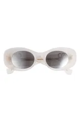 ロエベ レディース アクセサリー サングラス・アイウェア Loewe Anagram 49mm Small Rectangular Sunglasses IVORY SMOKE MIRROR アイボリのサムネイル