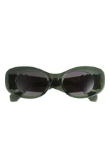 ロエベ レディース アクセサリー サングラス・アイウェア Loewe Anagram 49mm Small Rectangular Sunglasses DARK GREEN OTHER SMOKEのサムネイル