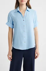 AK アンクライン レディース トップス シャツ クレープチ AK ANNE KLEIN Crepe Shirt Petite Regular LAKESHOREのサムネイル