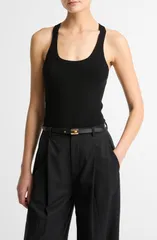 ヴィンス レディース トップス シャツ Vince Scoop Neck Tank BLACK ブラックのサムネイル