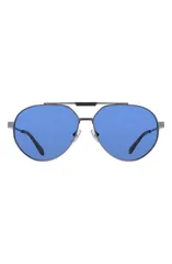 フェラガモ メンズ アクセサリー サングラス・アイウェア FERRAGAMO 62mm Oversize Aviator Sunglasses MATTE LIGHT RUTHENIUMのサムネイル