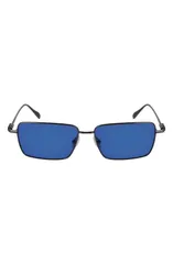 フェラガモ メンズ アクセサリー サングラス・アイウェア FERRAGAMO Gancini Evolution 57mm Rectangular Sunglasses DARK GUN BLUE ブのサムネイル