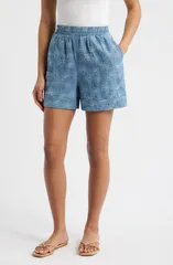 イチ レディース ボトムス デニムパンツ フラワー柄 プリント ショートパンツ フラワー ICHI Floral Print Denim Shorts DENIMCLOUDANCER デニムのサムネイル