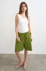 トップショップ レディース トップス シャツ Vネック コットン Topshop VNeck Stretch Cotton Rib Tank WHITE ホワイトのサムネイル