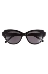 ロエベ レディース アクセサリー サングラス・アイウェア Loewe Slim 53mm Round SunglassesHINY BLACK SMOKE ブラックのサムネイル