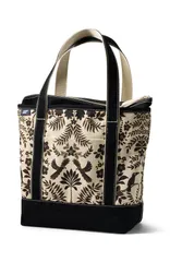 ランズエンド レディース バッグ Lands End Zip Top Canvas Tote Bag BrownBlack Tropical Birds ブラックのサムネイル