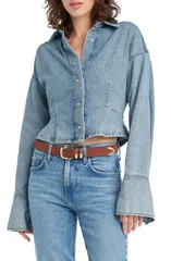フェイバリット ドーター レディース トップス シャツ デニム Favorite Daughter Theyes On Me Denim ButtonUp Shirt LEXINGTON デニムのサムネイル