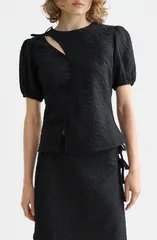 スコッチアンドソーダ レディース トップス シャツ Scotch Soda Puff Sleeve Textu red Top METEORITEのサムネイル