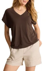 トッミーバハマ レディース トップス Tシャツ Vネック Tommy Bahama Kauai VNeck TShirt DOUBLE CHOCOLATE チョコレートのサムネイル