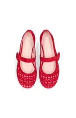 プリティ・バレリーナ レディース シューズ パンプスエード Pretty Ballerinasuede Die Cut Mary Jane Women Red レッドのサムネイル