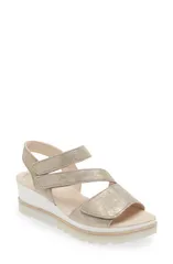 ガボール レディース シューズ ヒール アシンメトリー サンダル Gabor Asymmetric Strappy Wedge Sandal Women MUSCHEL CAのサムネイル