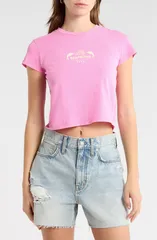 ビラボン レディース トップス シャツ グラフィック Billabongetting There Soon Crop Graphic TShirt GUAVAのサムネイル