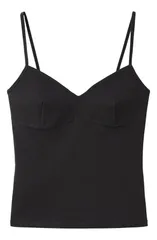 マンゴ レディース トップス シャツ MANGO Starring Hailey Bieber Mimi Top BLACK ブラックのサムネイル