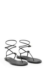 マンゴ レディース シューズ サンダル アンクル MANGO Ankle Wrap Sandals Women CHOCOLATE チョコレートのサムネイル