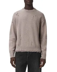 オールセインツ メンズ アウター ニット・セーター ALLSAINTS Wolf Crew Sweater Fawn Brown ブラウンのサムネイル