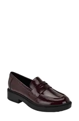 カルバンクライン レディース シューズ オックスフォード ローファー Calvin Klein Otinya Penny Loafer Women DARK RED レッドのサムネイル