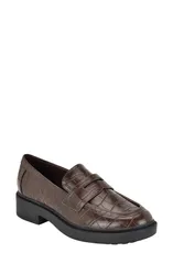カルバンクライン レディース シューズ オックスフォード ローファー Calvin Klein Otinya Penny Loafer Women DARK BROWN ブラウンのサムネイル