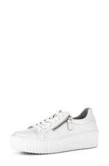 ガボール レディース シューズ スニーカー プラットフォーム Gabor Platform Zip Sneaker Women WHITE SILVER ホワイトのサムネイル