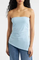 アーバンアウトフィッターズ レディース トップス シャツ アシンメトリー BDG Urban Outfitters Ines Asymmetric Hem Bandeau Top BLUE ブルーのサムネイル