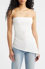 アーバンアウトフィッターズ レディース トップス シャツ アシンメトリー BDG Urban Outfitters Ines Asymmetric Hem Bandeau Top WHITE ホワイトのサムネイル