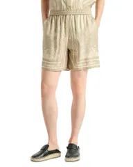 バルマン メンズ アウター パーカー・スウェット プリント ショートパンツ Balmain Foulard Print 56 Pull On Pajama Shorts Dark Beige ベージュのサムネイル
