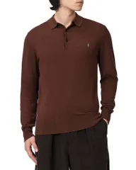 オールセインツ メンズ アウター ニット・セーター レギュラーフィット ポロシャツ ウール ALLSAINTS Mode Regular Fit Merino Woolong Sleeve Poloのサムネイル