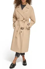 リーバイス レディース アウター コート Levis Belted Long Trench Coat KHAKI カーキのサムネイル