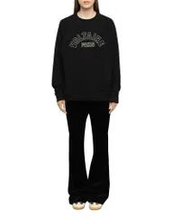 ザディグ エ ヴォルテール レディース アウター パーカー・スウェット シャツ 刺繍 ロゴ Zadig Voltaire Sunca Embroide red Logo Sweatshirt Blacのサムネイル