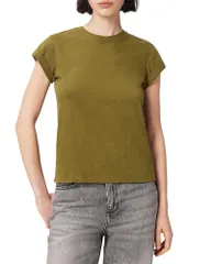 オールセインツ レディース トップス Tシャツ コットン ALLSAINTS Anna Cotton Tee Khaki Green グリーンのサムネイル