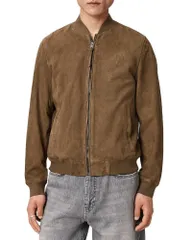 オールセインツ メンズ アウター ジャケット・ブルゾン スエード ALLSAINTS Morten Suede Bomber Jacket Karoo Brown ブラウンのサムネイル