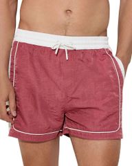 REISS Men's Swimwear Shorts - Breeze Drawstring 4 Swim Shorts Pomegranate