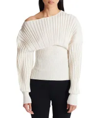 バルマン レディース アウター ニット・セーター Balmain Tube Knit Jumper Sweater White ホワイトのサムネイル