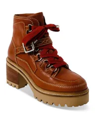 フリーピープル レディース シューズ ブーツ・レインブーツ アンクル Free People Womens Jasper Hiker Ankle Boots Vintage Tan Leather タのサムネイル