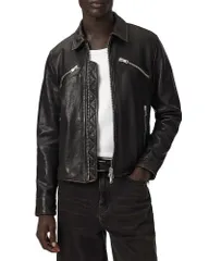 オールセインツ メンズ アウター ジャケット・ブルゾン レザー ALLSAINTS Verdi Leather Jacket Black ブラックのサムネイル