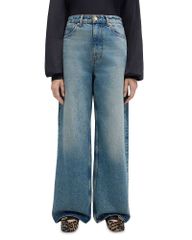 ガニー レディース ボトムス デニムパンツ ワイドレッグ ヴィンテージーンズ GANNI Essentials Tint Rigid High Rise Straight Wide Leg Jeans