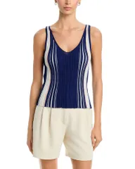 セオリー レディース トップス タンクトップ リブ Theory Ribbed Tank Navy Multi ネイビーのサムネイル