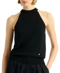 バルマン レディース トップス シャツ ノースリーブ ニット Balmain Sleeveless Knitop Black ブラックのサムネイル